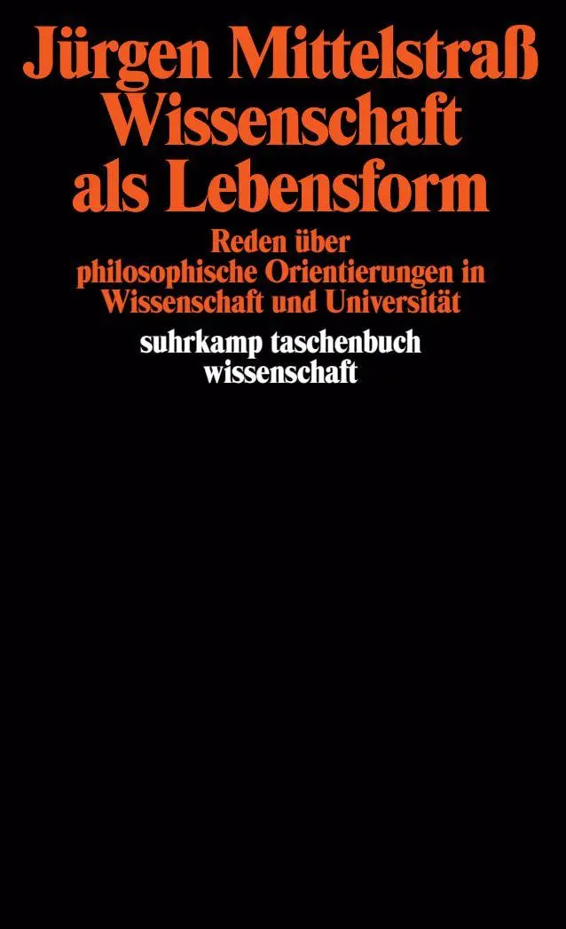 Cover: 9783518279762 | Wissenschaft als Lebensform | Jürgen Mittelstraß | Taschenbuch | 1982