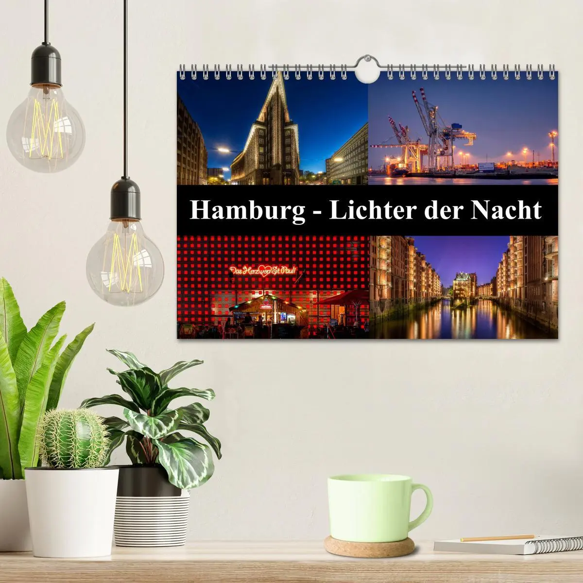 Bild: 9783516049862 | Hamburg - Lichter der Nacht (Wandkalender 2026 DIN A4 quer),...