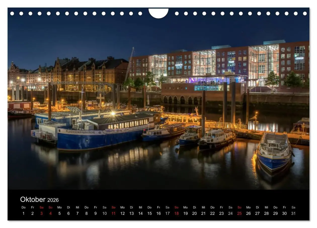 Bild: 9783516049862 | Hamburg - Lichter der Nacht (Wandkalender 2026 DIN A4 quer),...