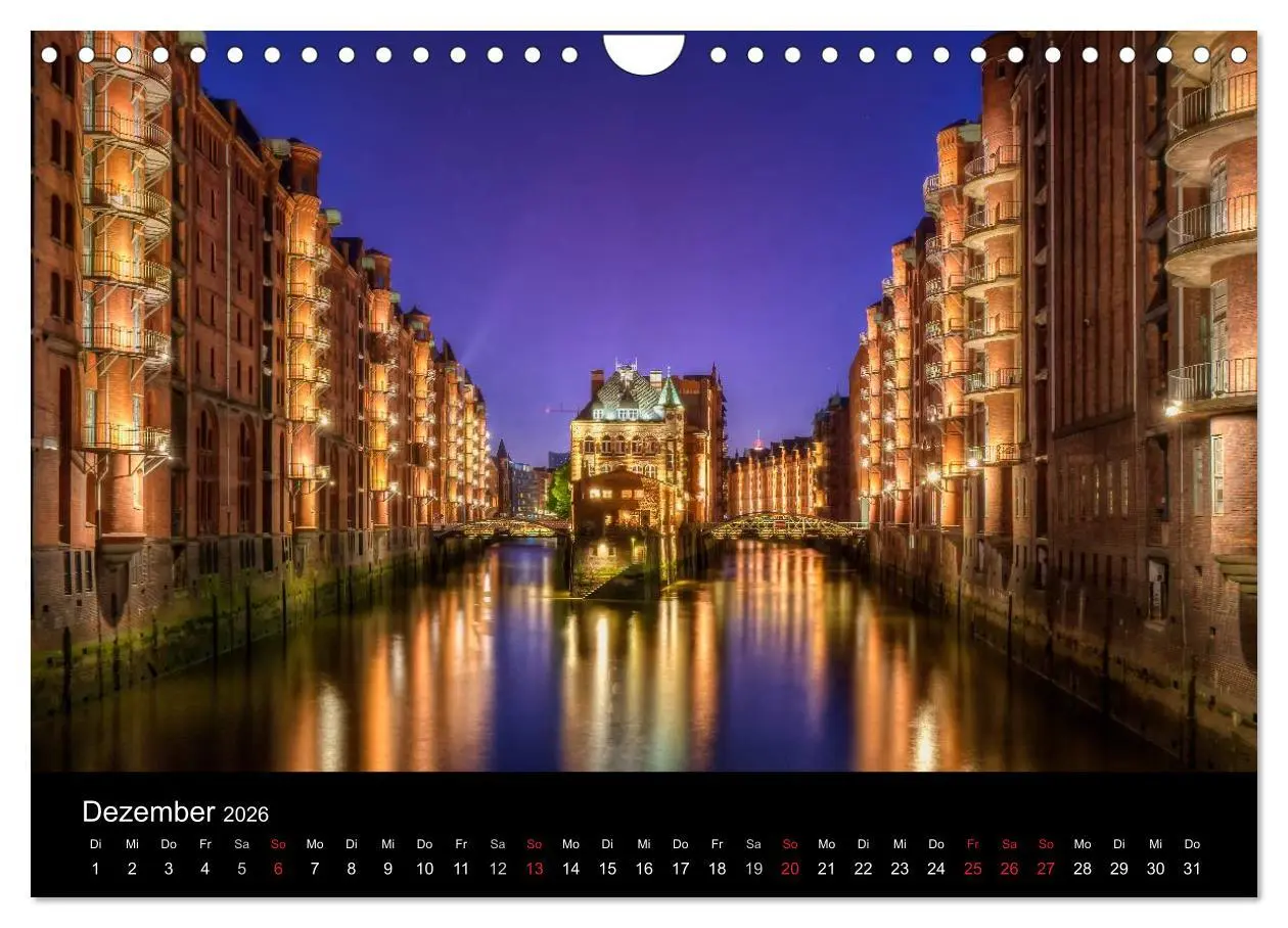 Bild: 9783516049862 | Hamburg - Lichter der Nacht (Wandkalender 2026 DIN A4 quer),...