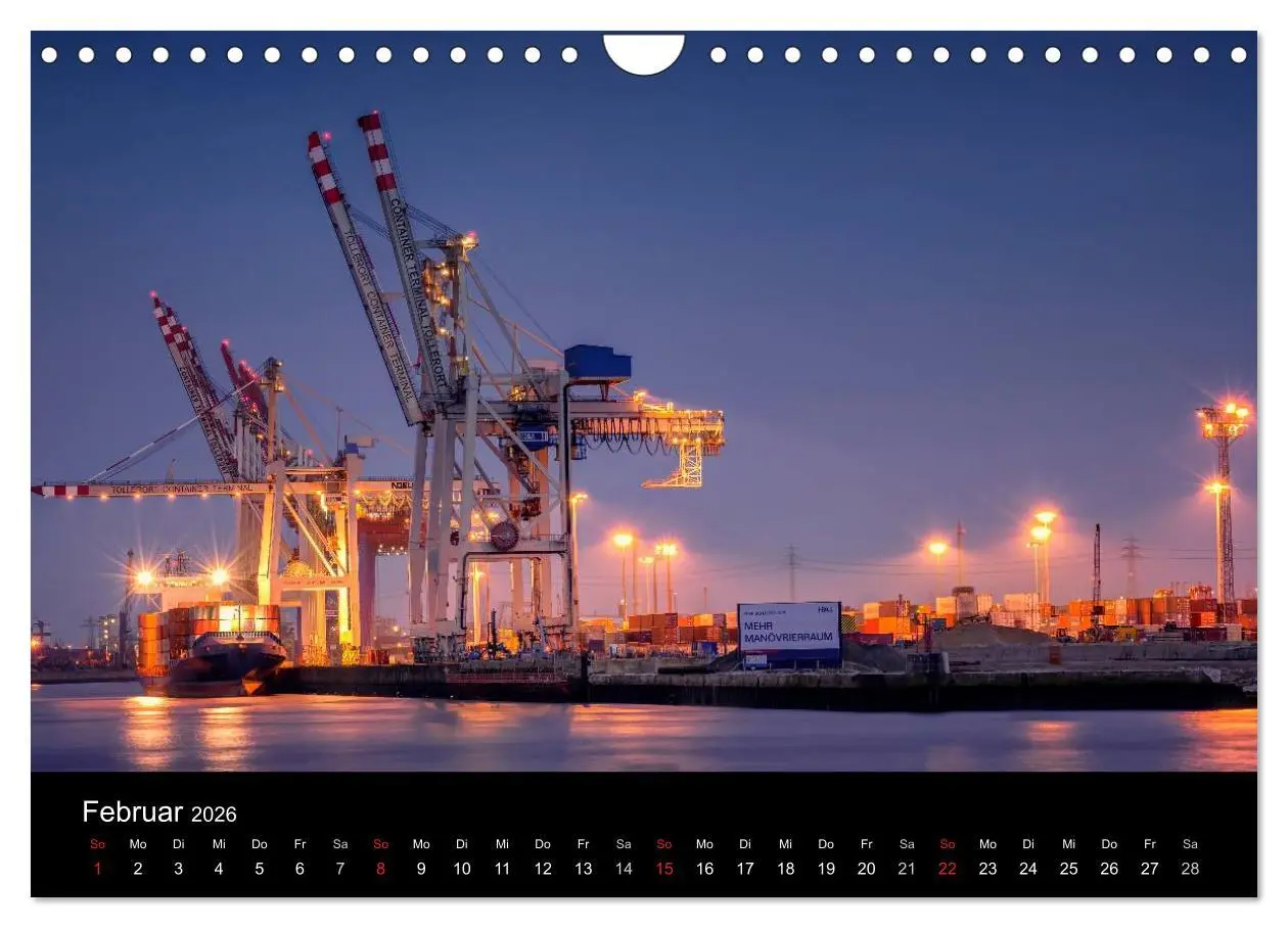 Bild: 9783516049862 | Hamburg - Lichter der Nacht (Wandkalender 2026 DIN A4 quer),...