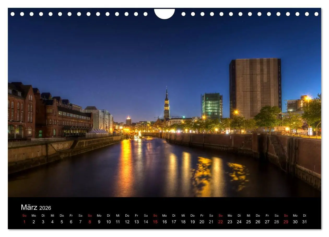 Bild: 9783516049862 | Hamburg - Lichter der Nacht (Wandkalender 2026 DIN A4 quer),...