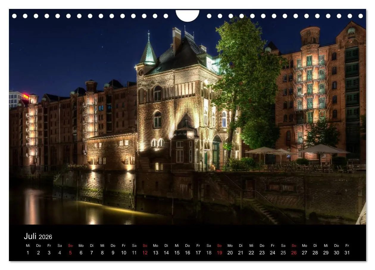 Bild: 9783516049862 | Hamburg - Lichter der Nacht (Wandkalender 2026 DIN A4 quer),...