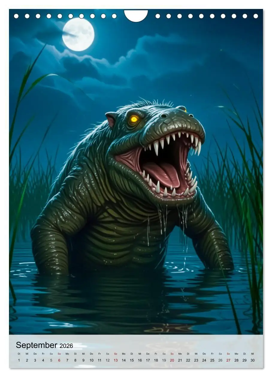 Bild: 9783516669862 | Mythische Bestien - Dunkle Legenden (Wandkalender 2026 DIN A4...