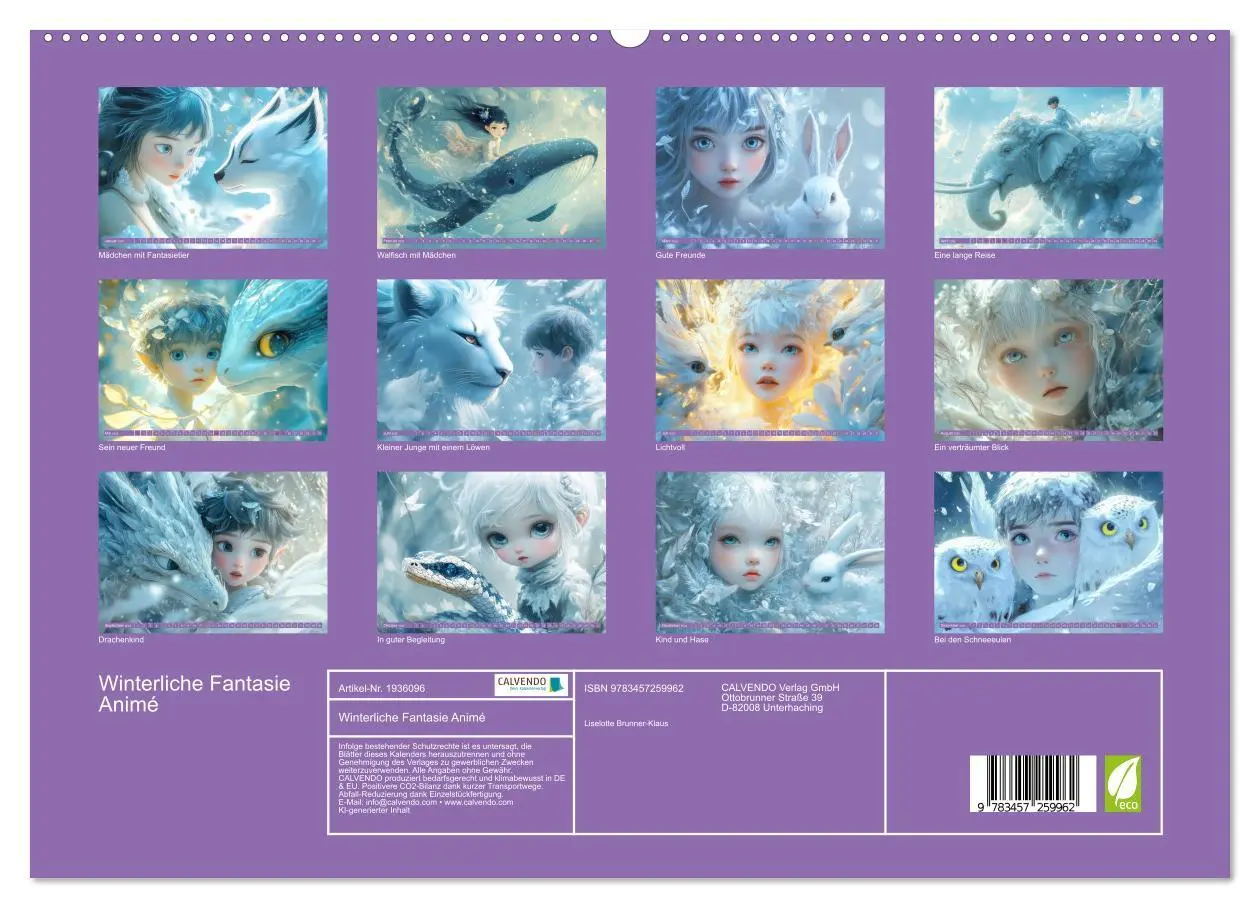 Bild: 9783457259962 | Winterliche Fantasie Animé (hochwertiger Premium Wandkalender 2026...