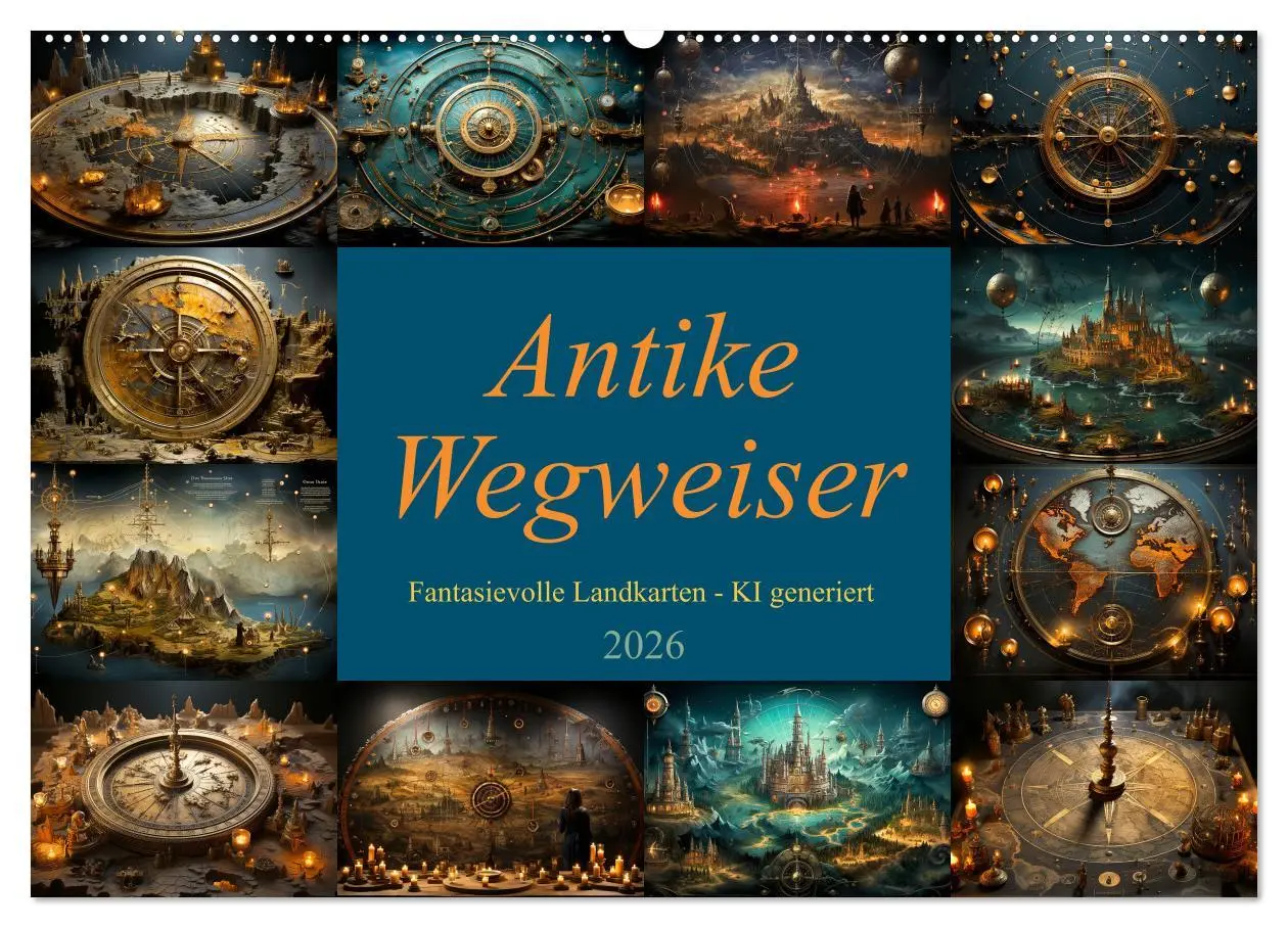 Cover: 9783457499962 | Antike Wegweiser (Wandkalender 2026 DIN A2 quer), CALVENDO...