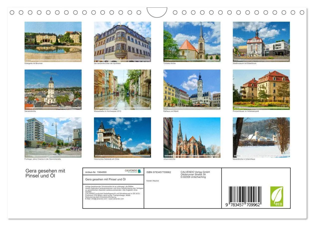 Bild: 9783457709962 | Gera gesehen mit Pinsel und Öl (Wandkalender 2026 DIN A4 quer),...