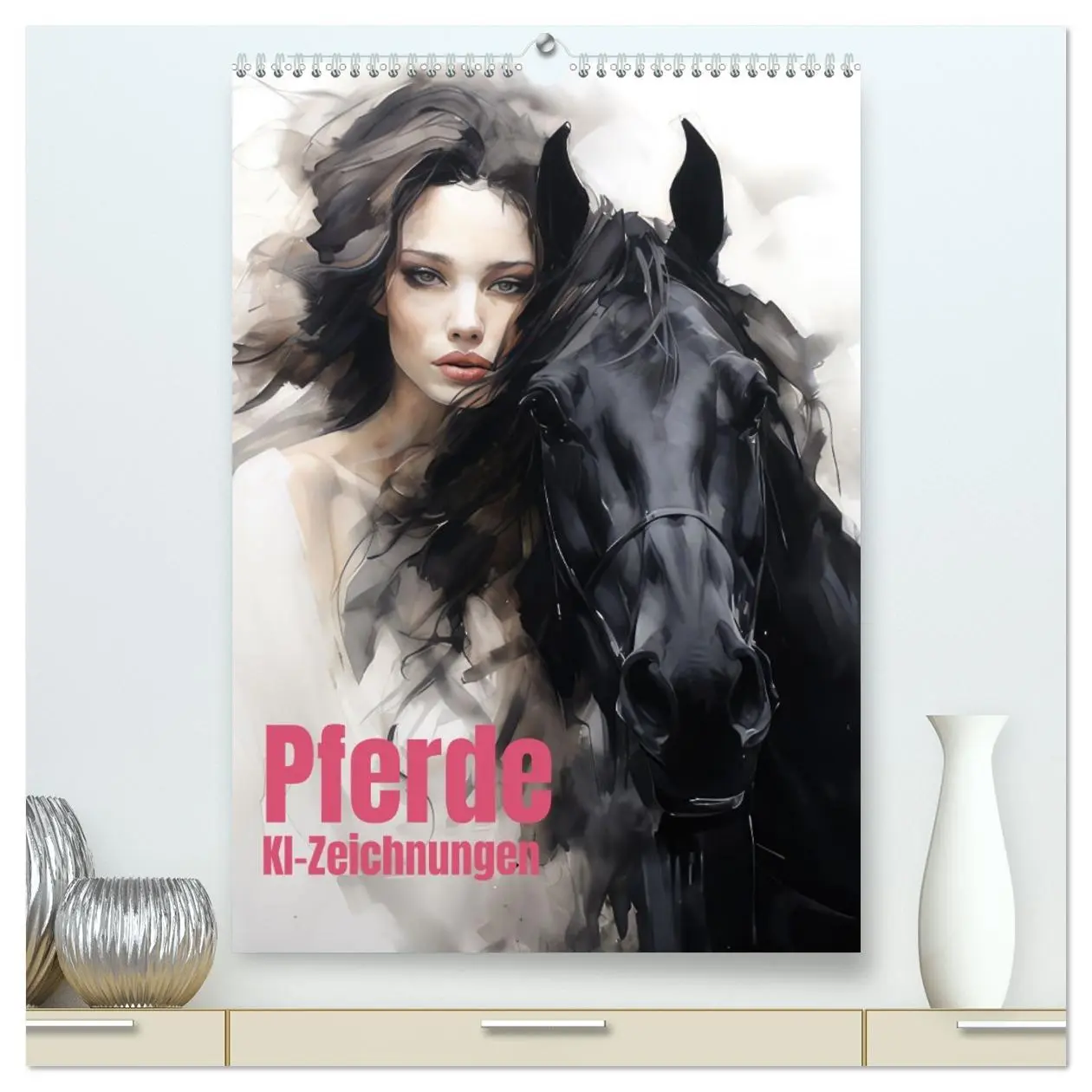 Cover: 9783516279962 | Pferde - KI-Zeichnungen (hochwertiger Premium Wandkalender 2026 DIN...