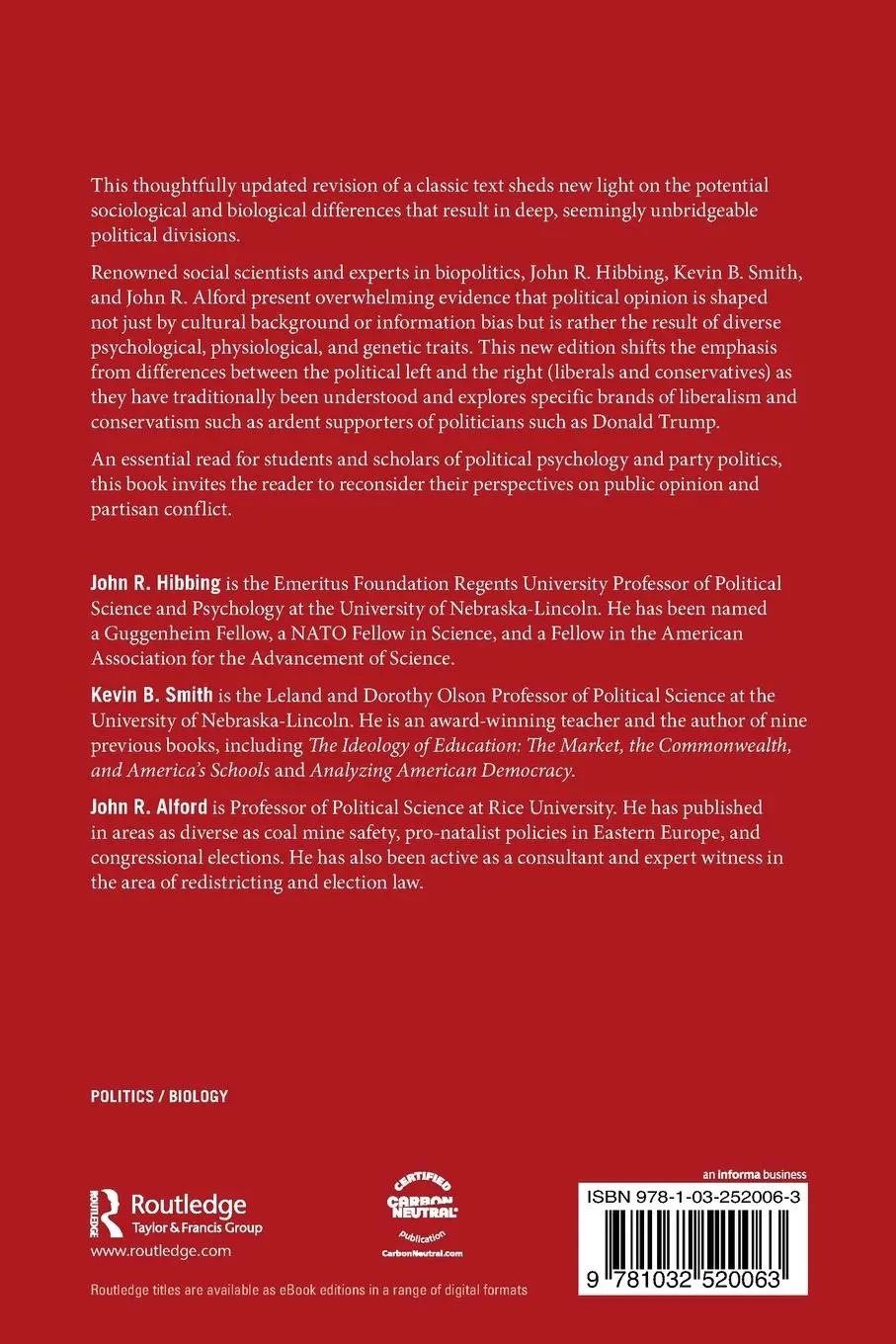 Rückseite: 9781032520063 | Predisposed | John R. Hibbing (u. a.) | Taschenbuch | Englisch | 2024