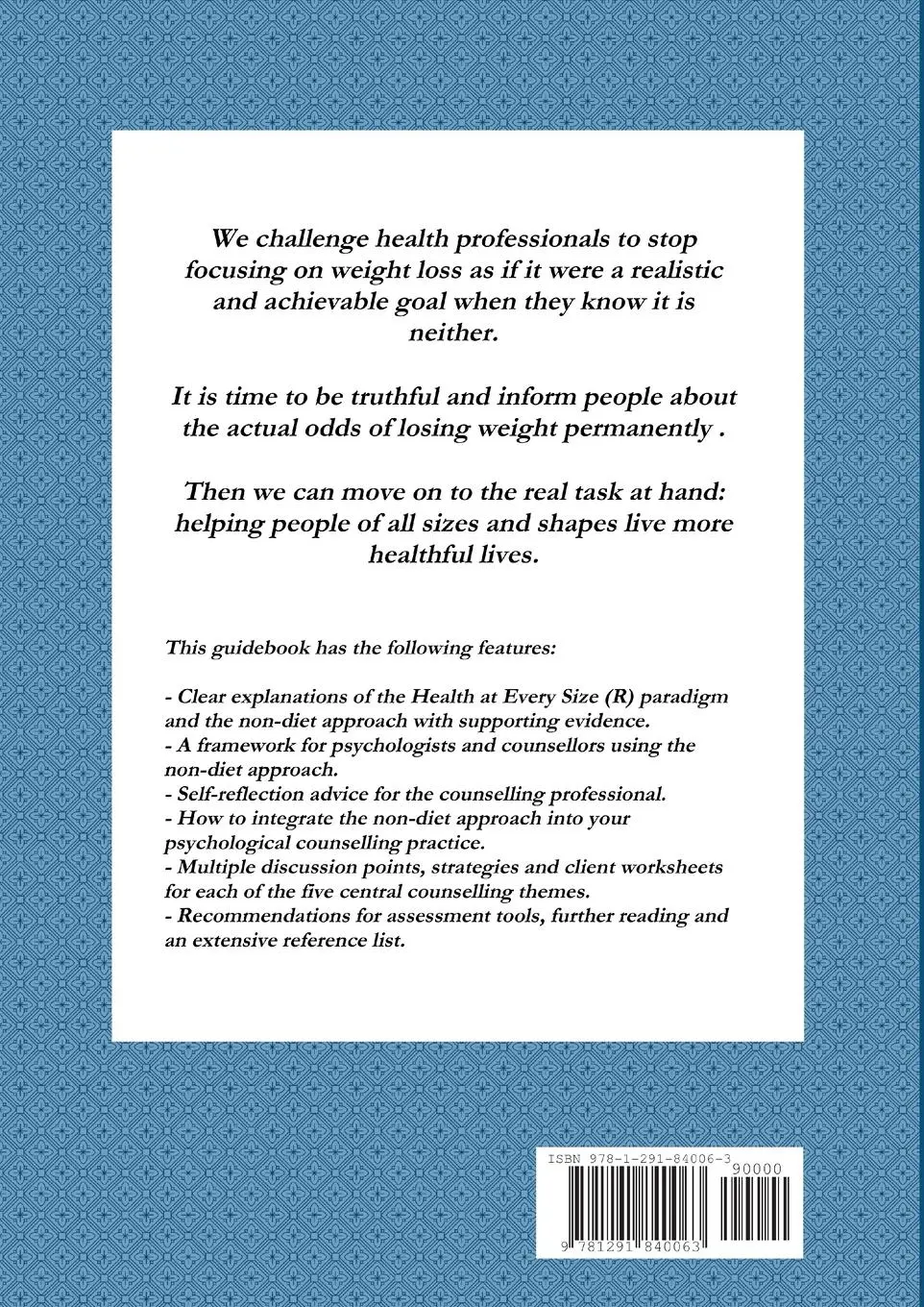Rückseite: 9781291840063 | The Non-Diet Approach Guidebook for Psychologists and Counsellors