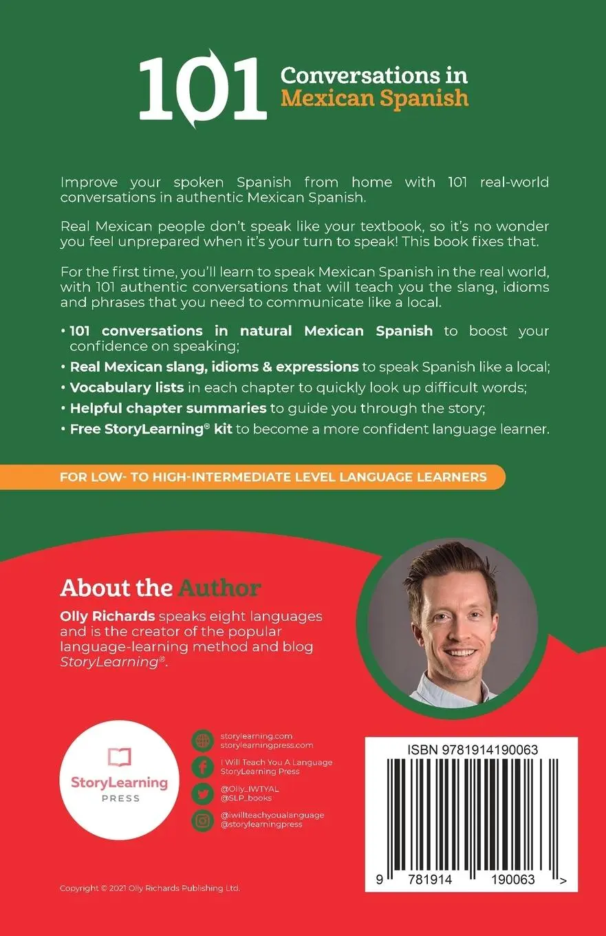 Rückseite: 9781914190063 | 101 Conversations in Mexican Spanish | Olly Richards | Taschenbuch
