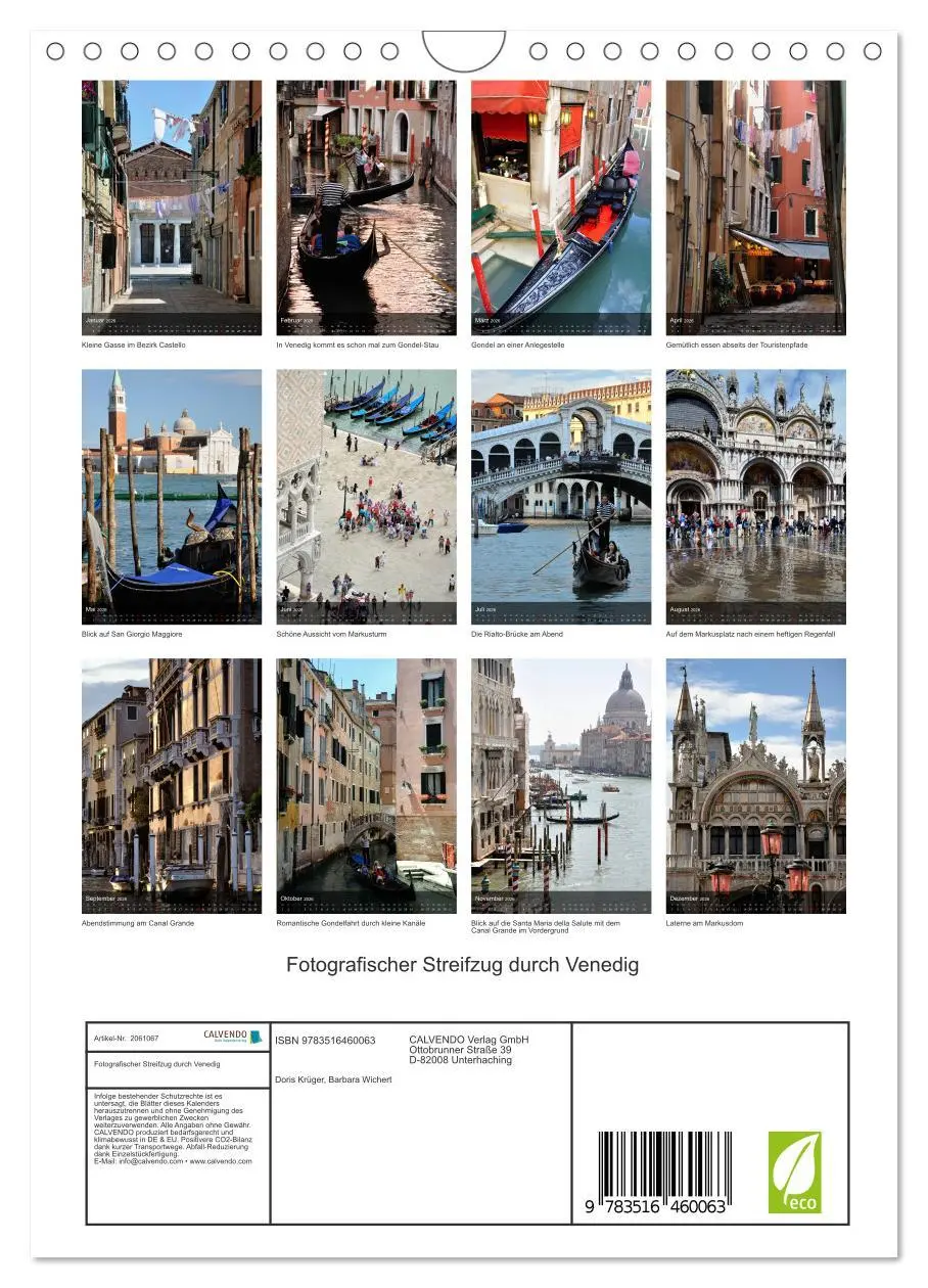 Bild: 9783516460063 | Fotografischer Streifzug durch Venedig (Wandkalender 2026 DIN A4...