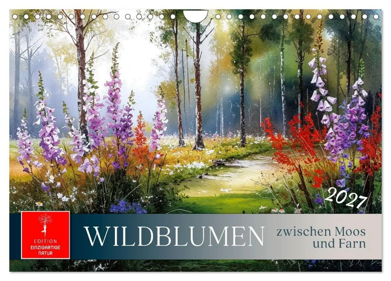Cover: 9783516770063 | Wildblumen zwischen Moos und Farn (Wandkalender 2027 DIN A4 quer),...