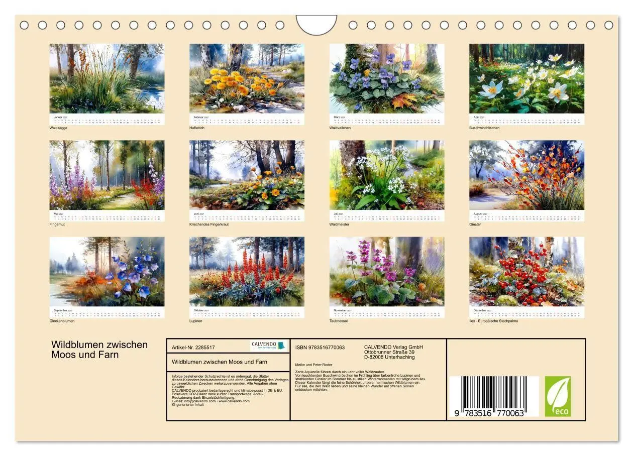 Bild: 9783516770063 | Wildblumen zwischen Moos und Farn (Wandkalender 2027 DIN A4 quer),...