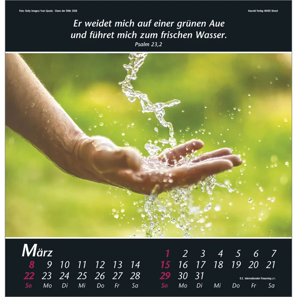 Bild: 9783754820063 | Glanz der Stille 2026 | Psalmworte und Farbfotos zur Besinnung | 14 S.