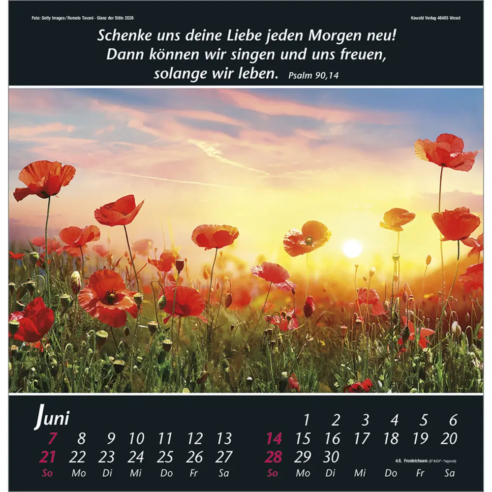 Bild: 9783754820063 | Glanz der Stille 2026 | Psalmworte und Farbfotos zur Besinnung | 14 S.
