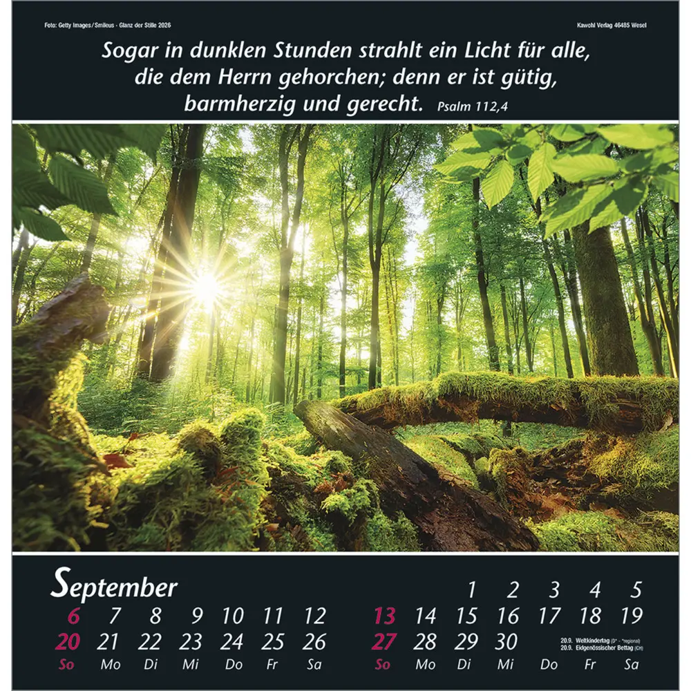 Bild: 9783754820063 | Glanz der Stille 2026 | Psalmworte und Farbfotos zur Besinnung | 14 S.