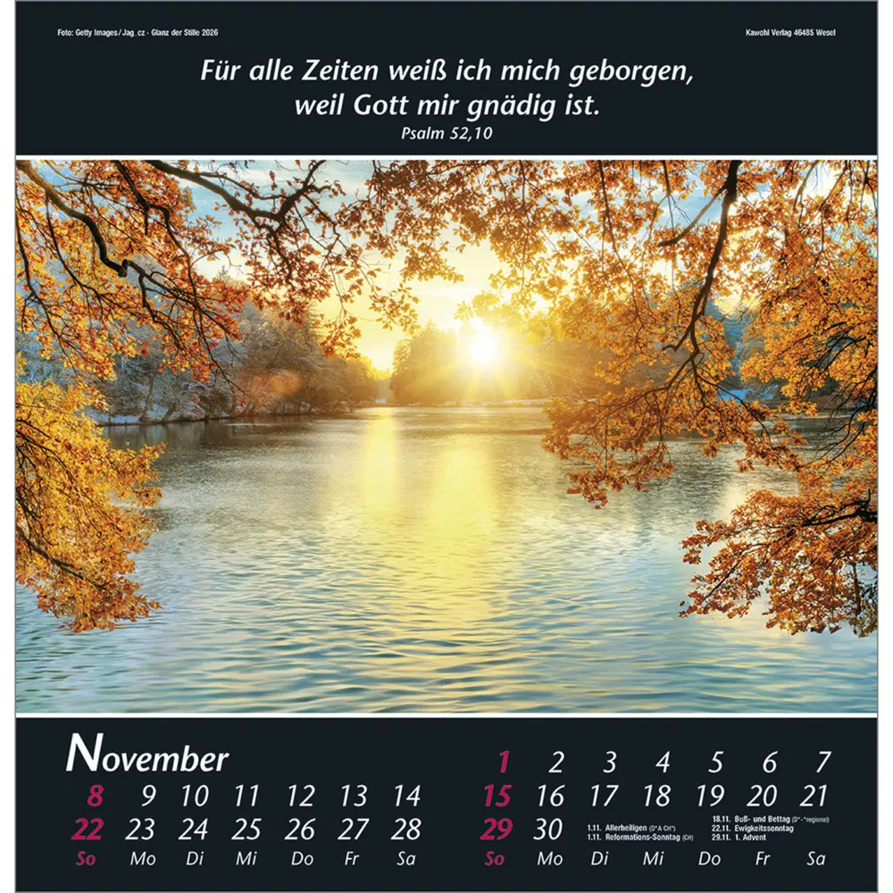 Bild: 9783754820063 | Glanz der Stille 2026 | Psalmworte und Farbfotos zur Besinnung | 14 S.