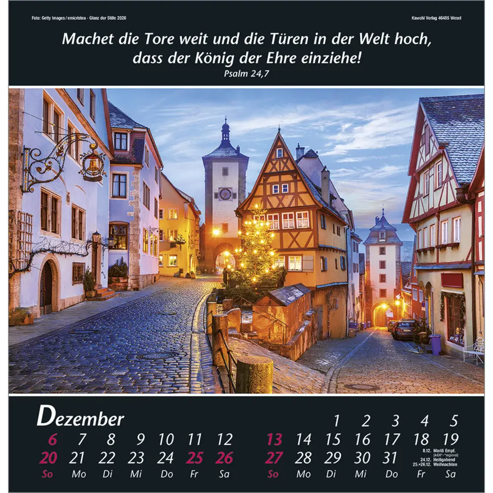 Bild: 9783754820063 | Glanz der Stille 2026 | Psalmworte und Farbfotos zur Besinnung | 14 S.