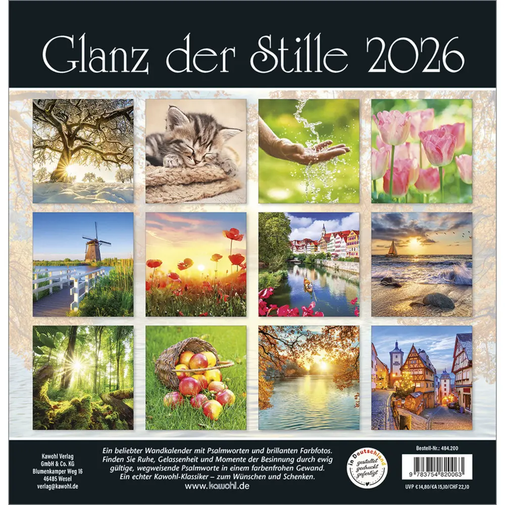 Bild: 9783754820063 | Glanz der Stille 2026 | Psalmworte und Farbfotos zur Besinnung | 14 S.