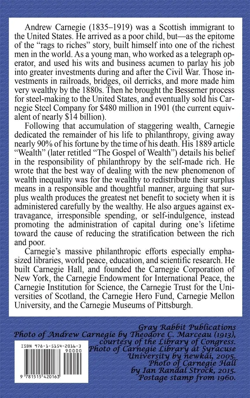 Rückseite: 9781515420163 | The Gospel of Wealth | Andrew Carnegie | Buch | Gebunden | Englisch