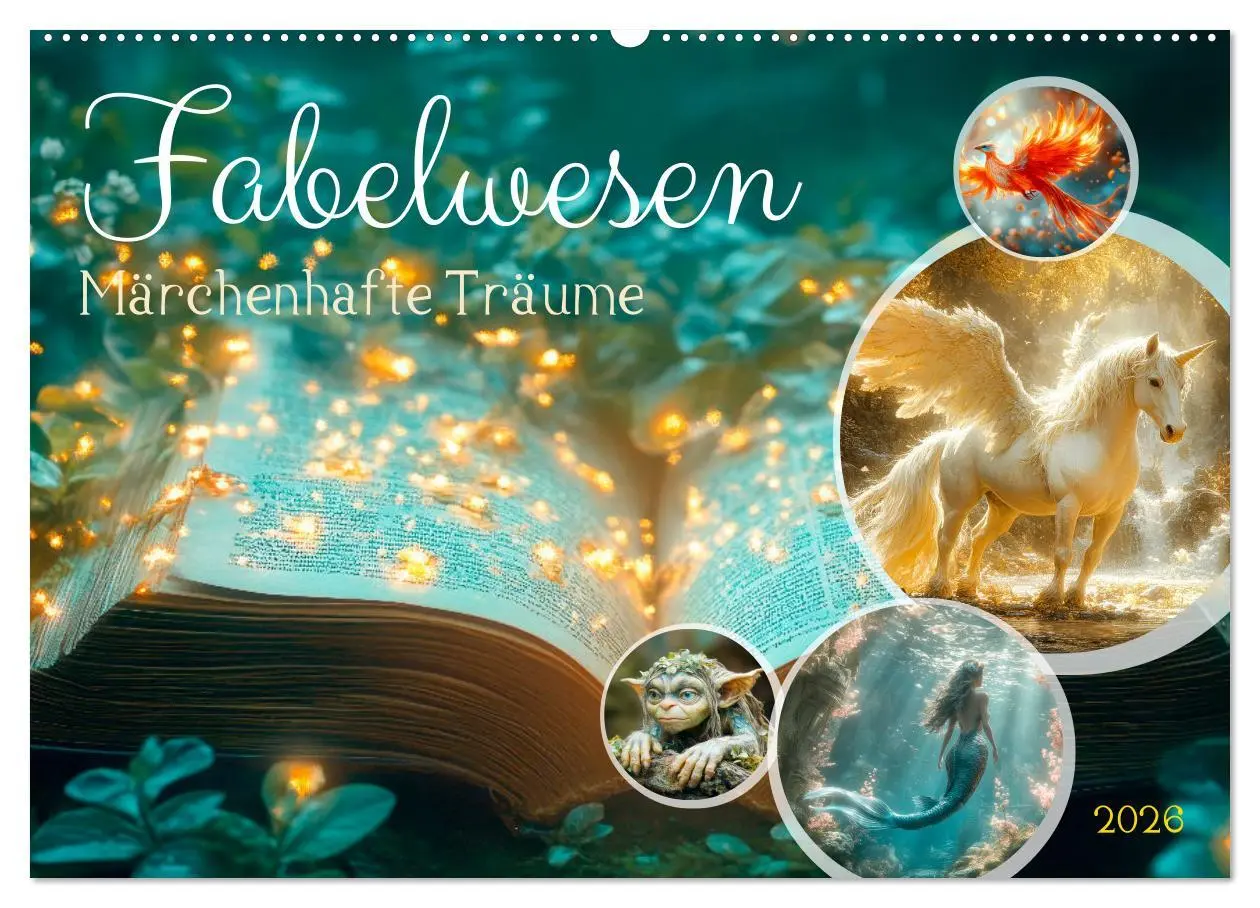 Cover: 9783457360163 | FABELWESEN Märchenhafte Träume (Wandkalender 2026 DIN A2 quer),...