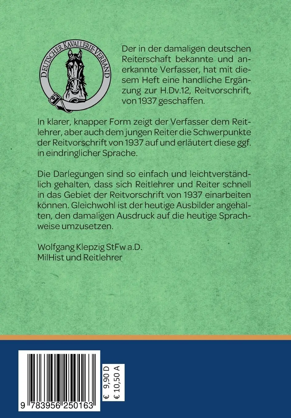 Rückseite: 9783956250163 | Der Reitunterricht | Faksimile Ausgabe | Eugen Abel | Taschenbuch