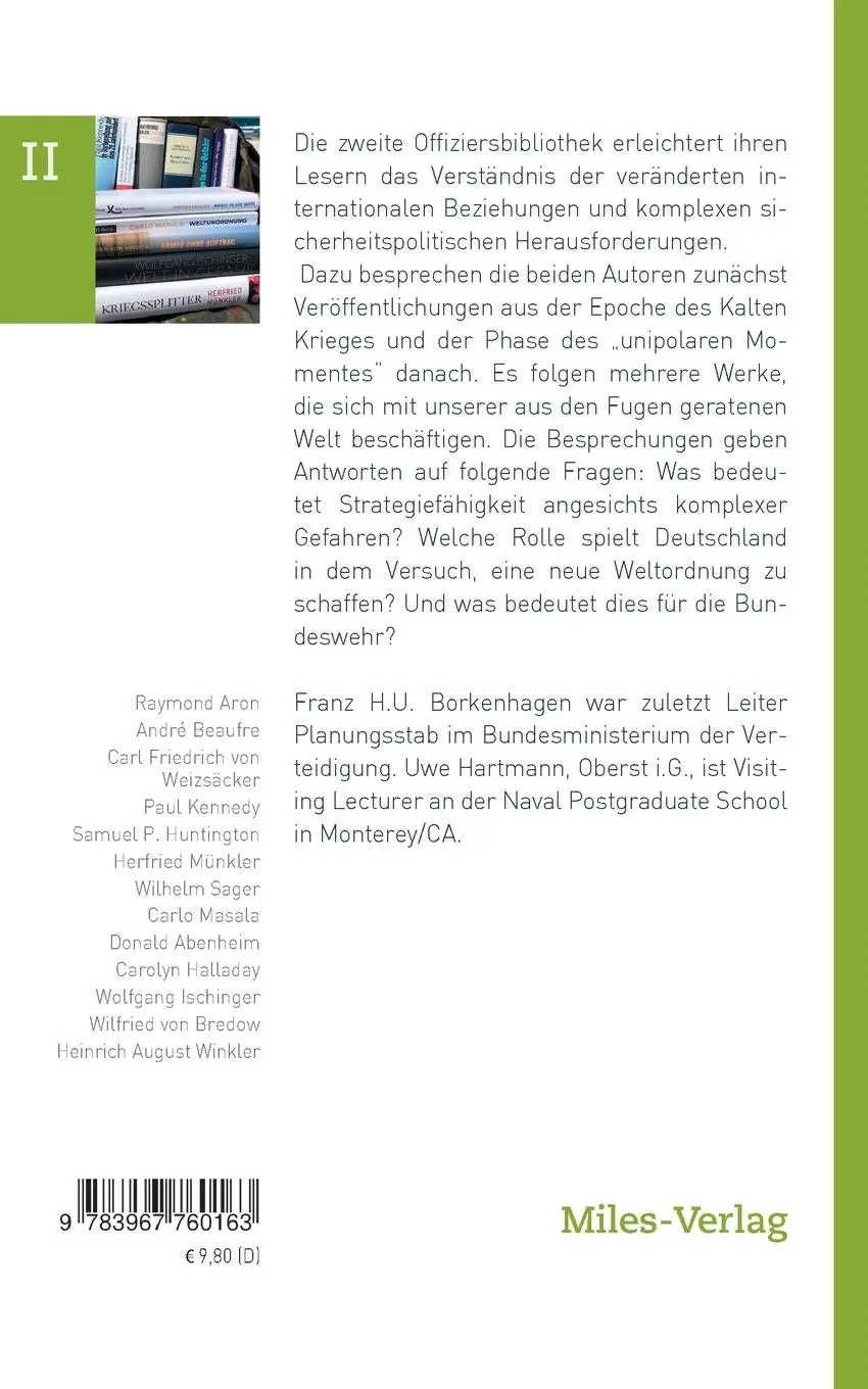 Rückseite: 9783967760163 | Offiziersbibliothek | Franz H. U. Borkenhagen (u. a.) | Taschenbuch