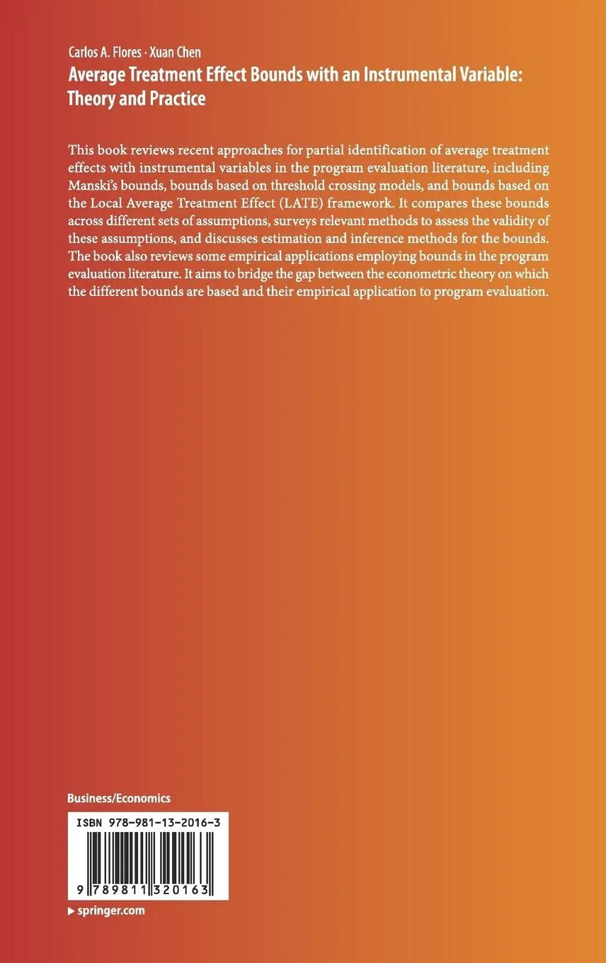 Rückseite: 9789811320163 | Average Treatment Effect Bounds with an Instrumental Variable:...