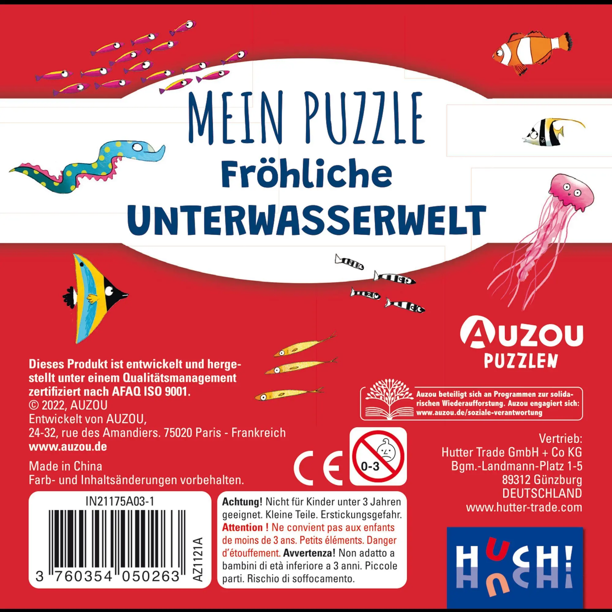 Bild: 3760354050263 | Auzou Mein Puzzle - Fröhliche Unterwasserwelt | Auzou | Spiel | 405026