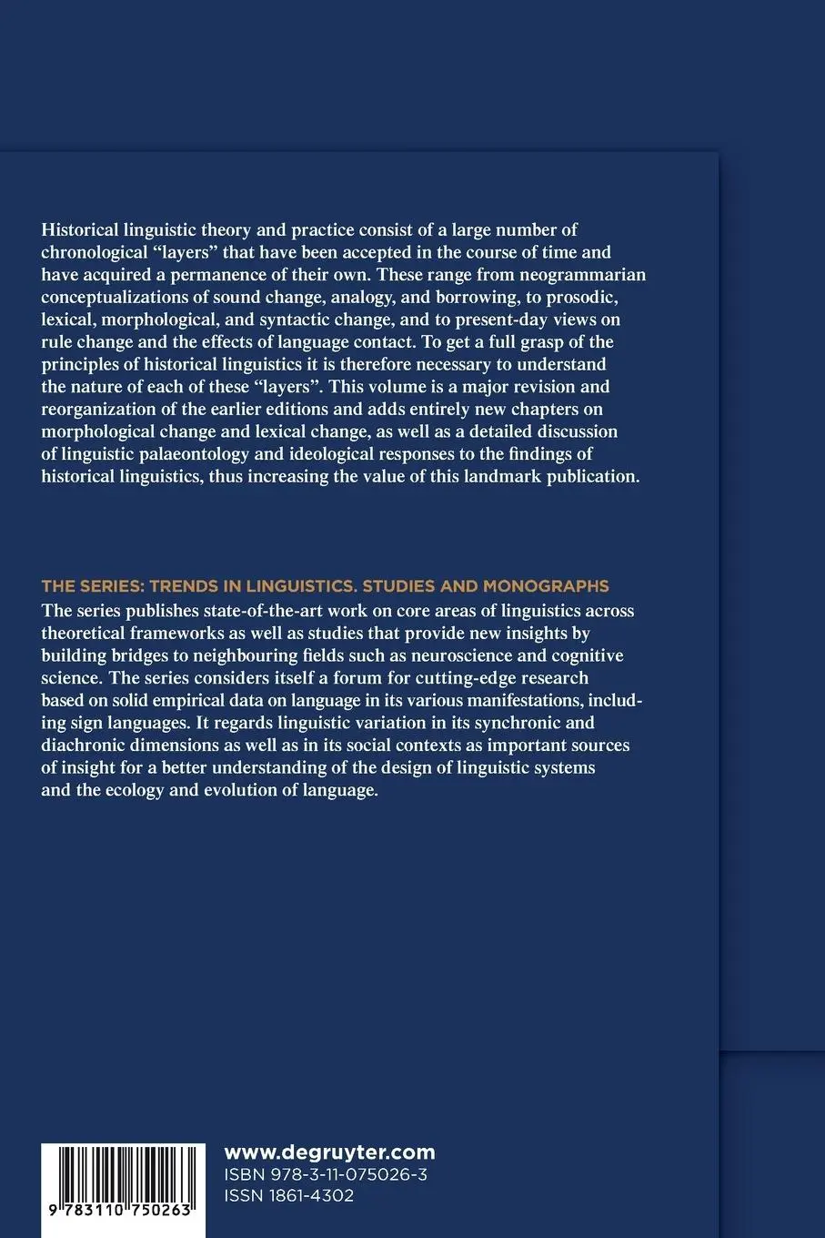 Rückseite: 9783110750263 | Principles of Historical Linguistics | Hans Henrich Hock | Taschenbuch
