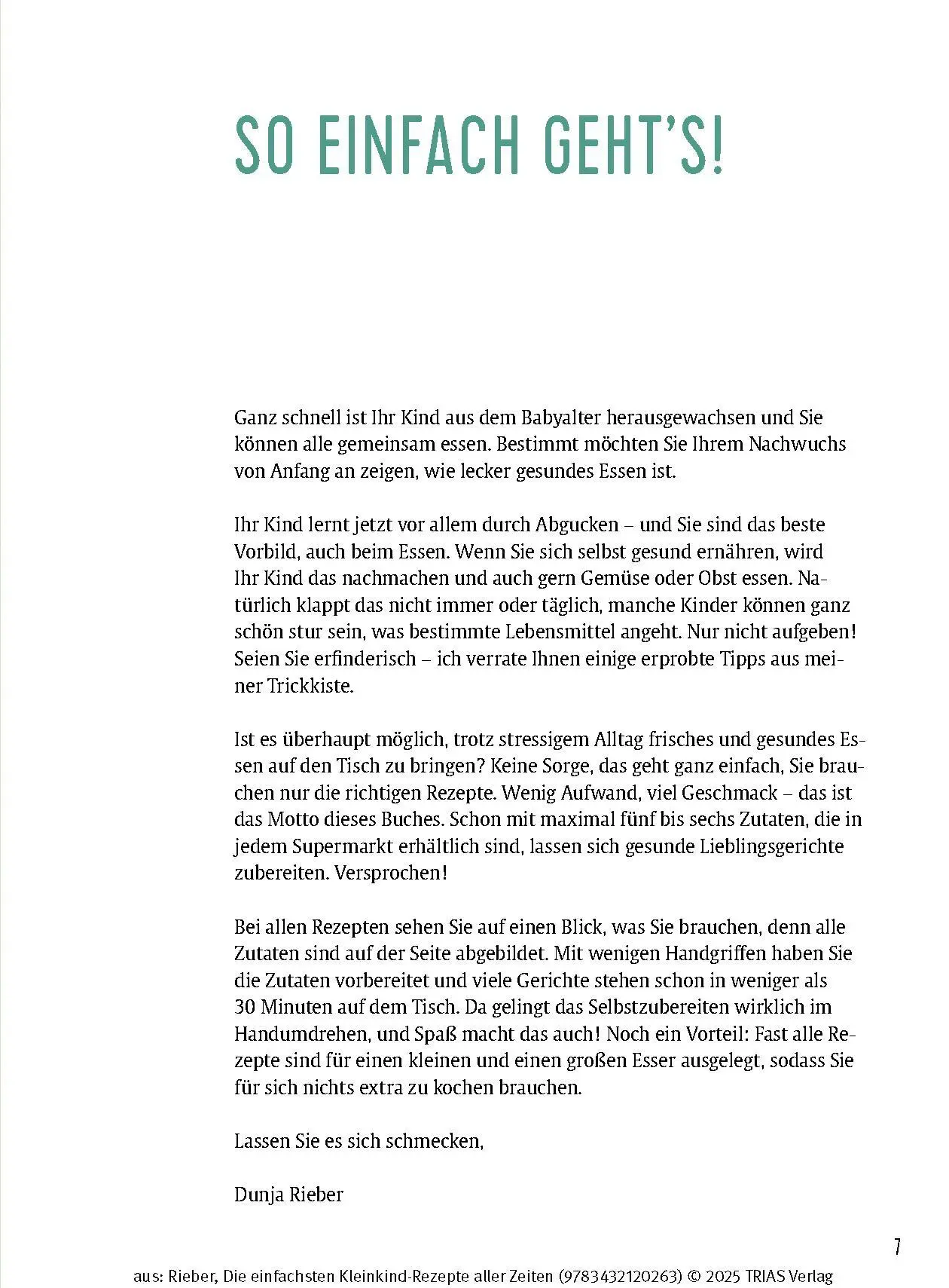 Bild: 9783432120263 | Die einfachsten Kleinkind-Rezepte aller Zeiten | Dunja Rieber | Buch