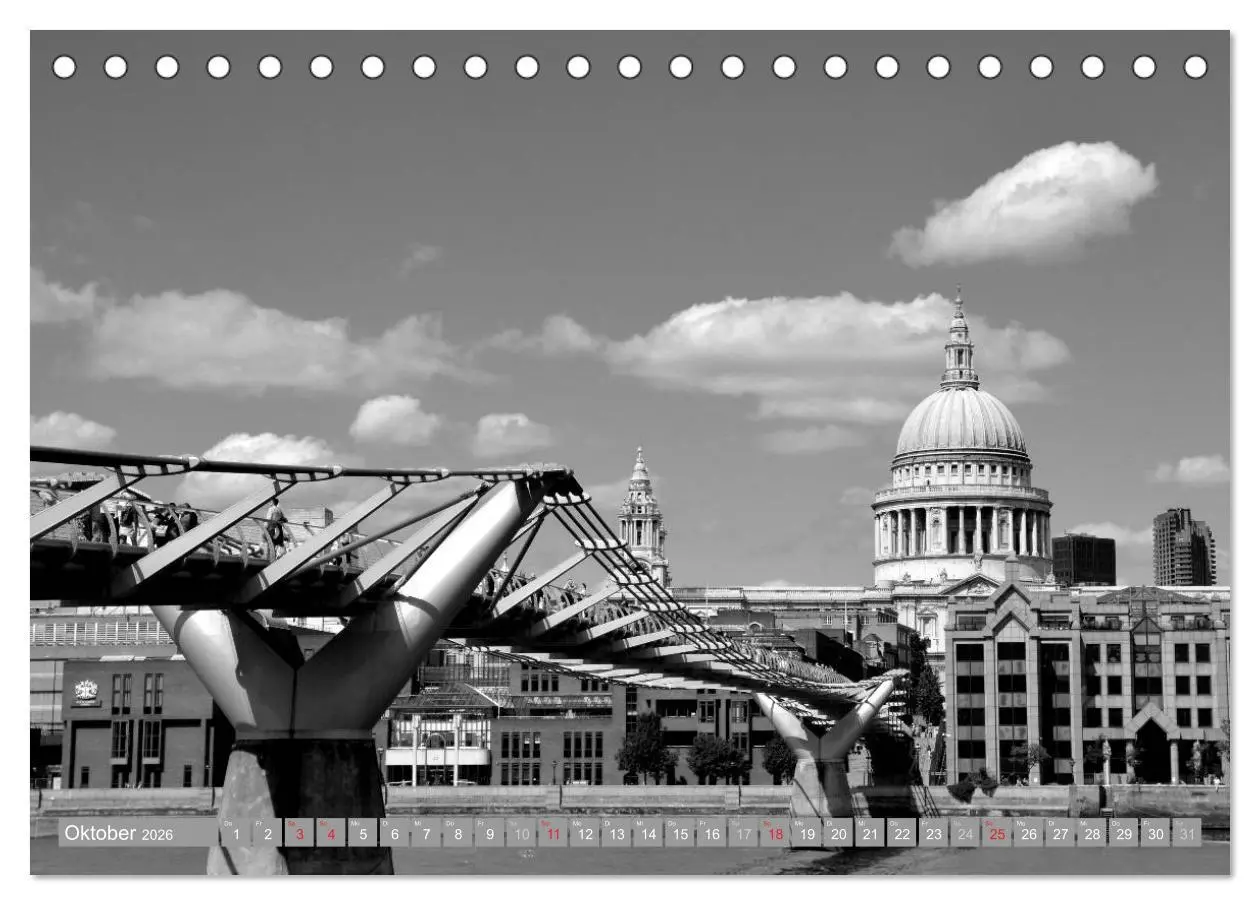 Bild: 9783516130263 | London in Schwarz-Weiß (Tischkalender 2026 DIN A5 quer), CALVENDO...