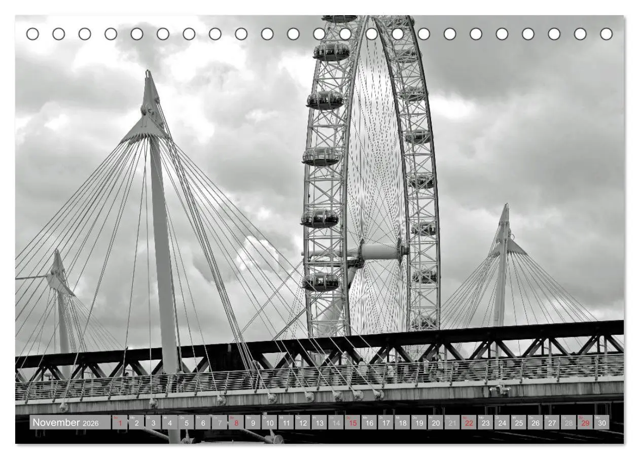 Bild: 9783516130263 | London in Schwarz-Weiß (Tischkalender 2026 DIN A5 quer), CALVENDO...