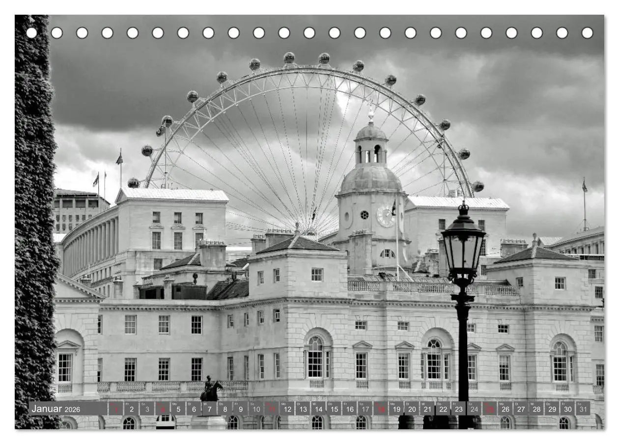 Bild: 9783516130263 | London in Schwarz-Weiß (Tischkalender 2026 DIN A5 quer), CALVENDO...