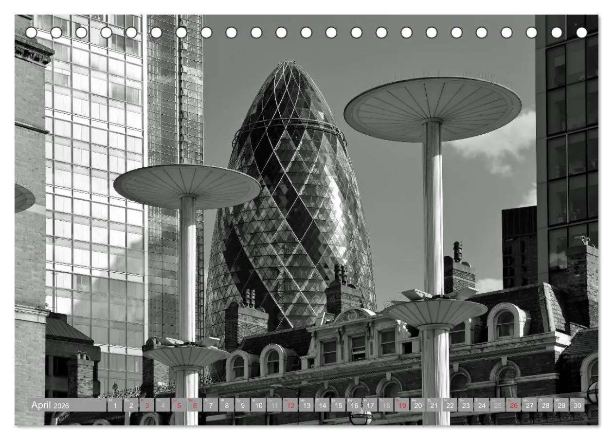 Bild: 9783516130263 | London in Schwarz-Weiß (Tischkalender 2026 DIN A5 quer), CALVENDO...