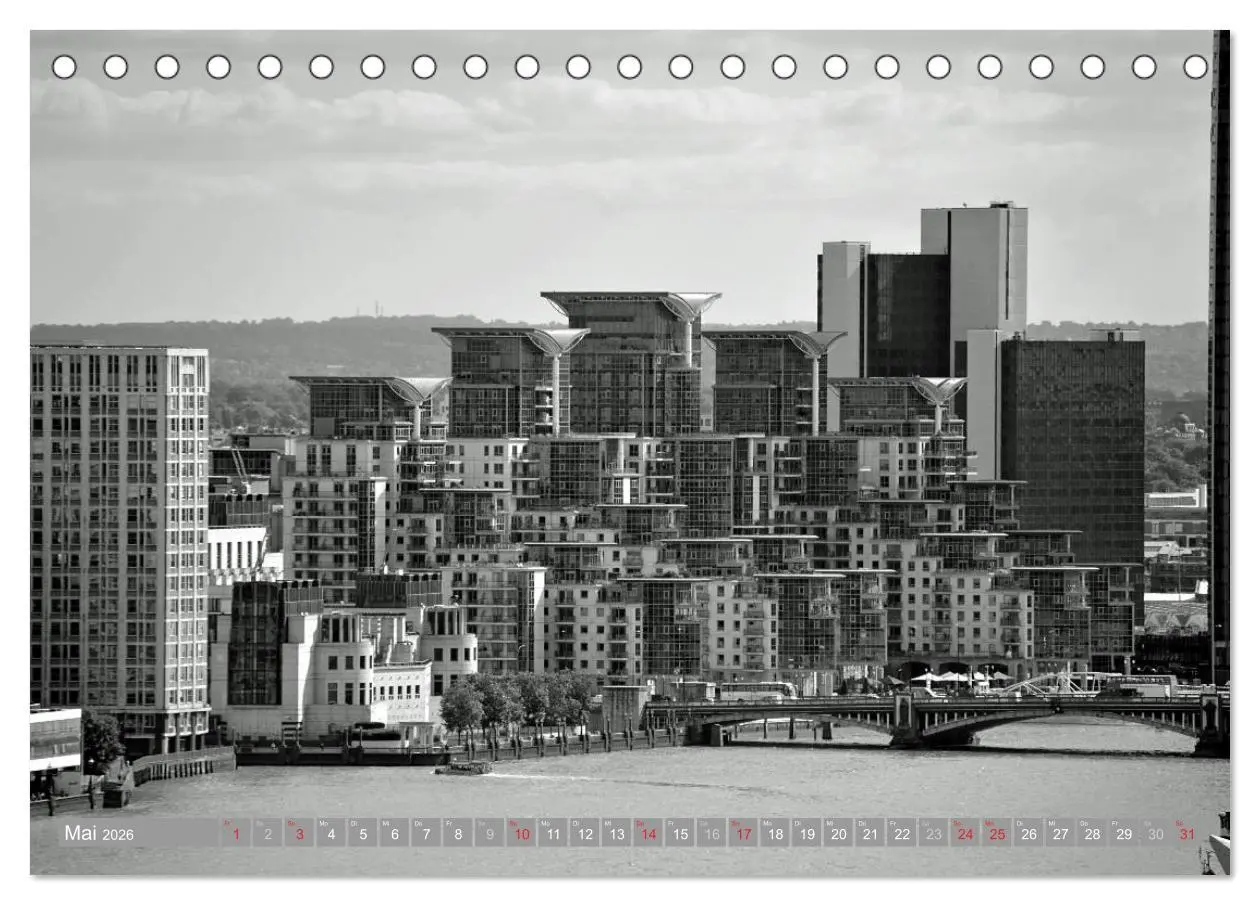 Bild: 9783516130263 | London in Schwarz-Weiß (Tischkalender 2026 DIN A5 quer), CALVENDO...