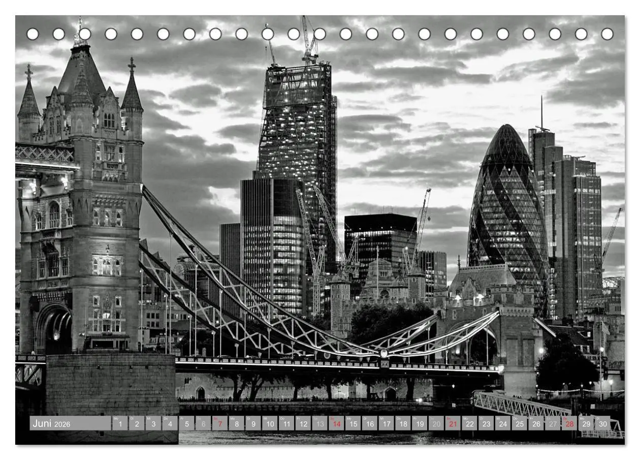 Bild: 9783516130263 | London in Schwarz-Weiß (Tischkalender 2026 DIN A5 quer), CALVENDO...