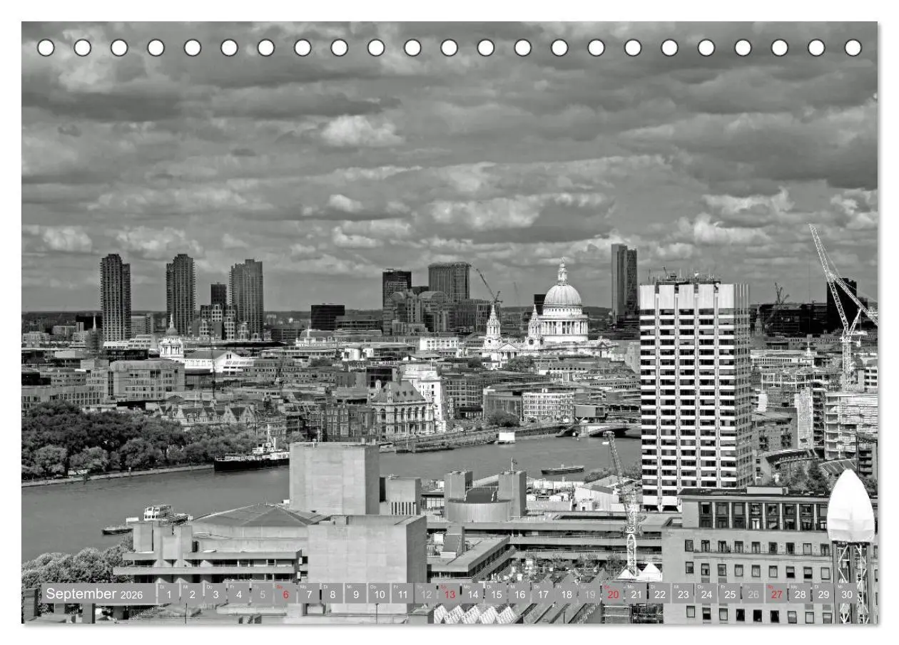 Bild: 9783516130263 | London in Schwarz-Weiß (Tischkalender 2026 DIN A5 quer), CALVENDO...