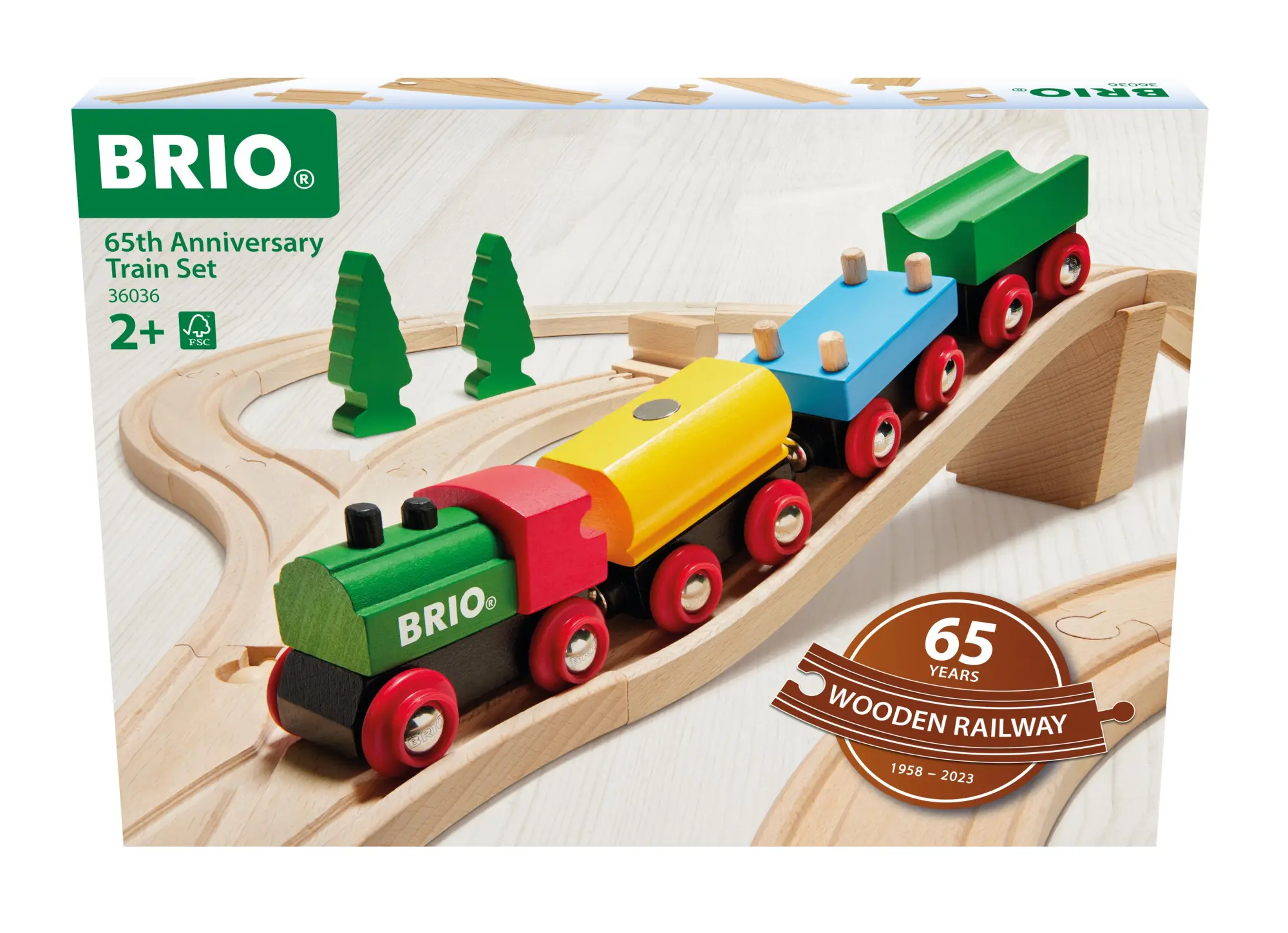Cover: 7312350360363 | BRIO Classic Railway - 65 Jahre Holzeisenbahn Jubiläums-Zugset | Spiel