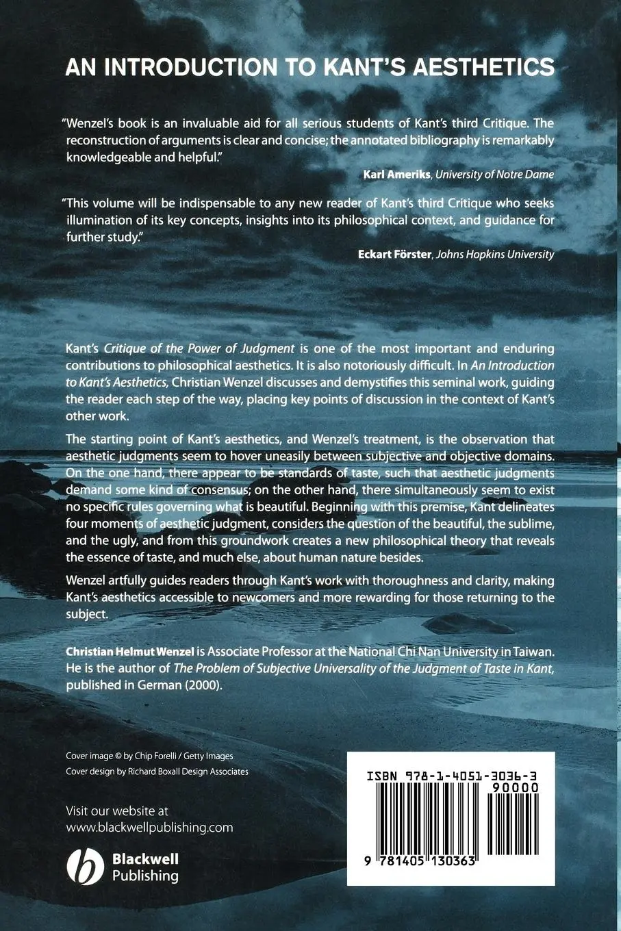Rückseite: 9781405130363 | Intoduction to Kant s Aesthetics | Christian Helmut Wenzel | Buch