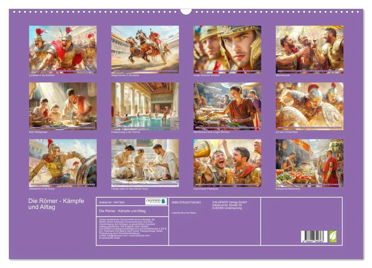 Bild: 9783457340363 | Die Römer - Kämpfe und Alltag (Wandkalender 2026 DIN A2 quer),...