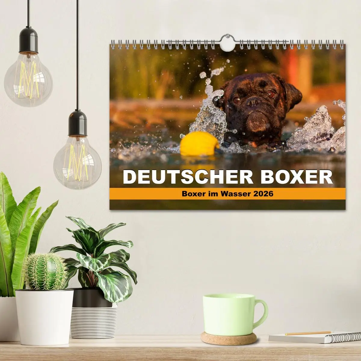Bild: 9783516120363 | Deutscher Boxer - Boxer im Wasser 2026 (Wandkalender 2026 DIN A4...
