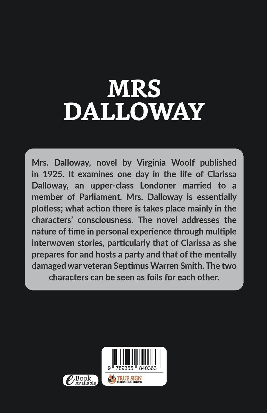 Rückseite: 9789355840363 | Mrs Dalloway | Virginia Woolf | Taschenbuch | Kartoniert / Broschiert