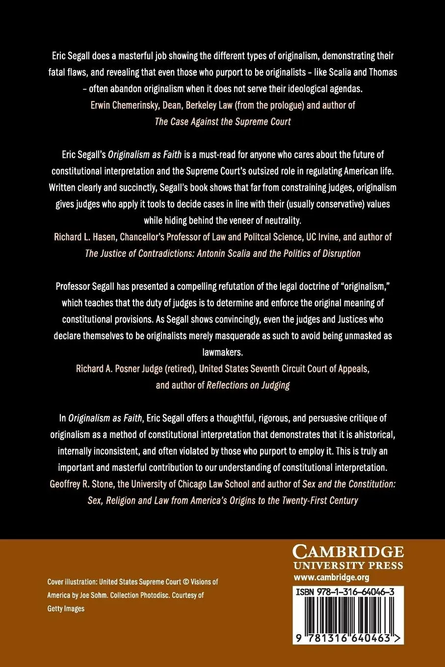Rückseite: 9781316640463 | Originalism as Faith | Eric J. Segall | Taschenbuch | Englisch | 2019