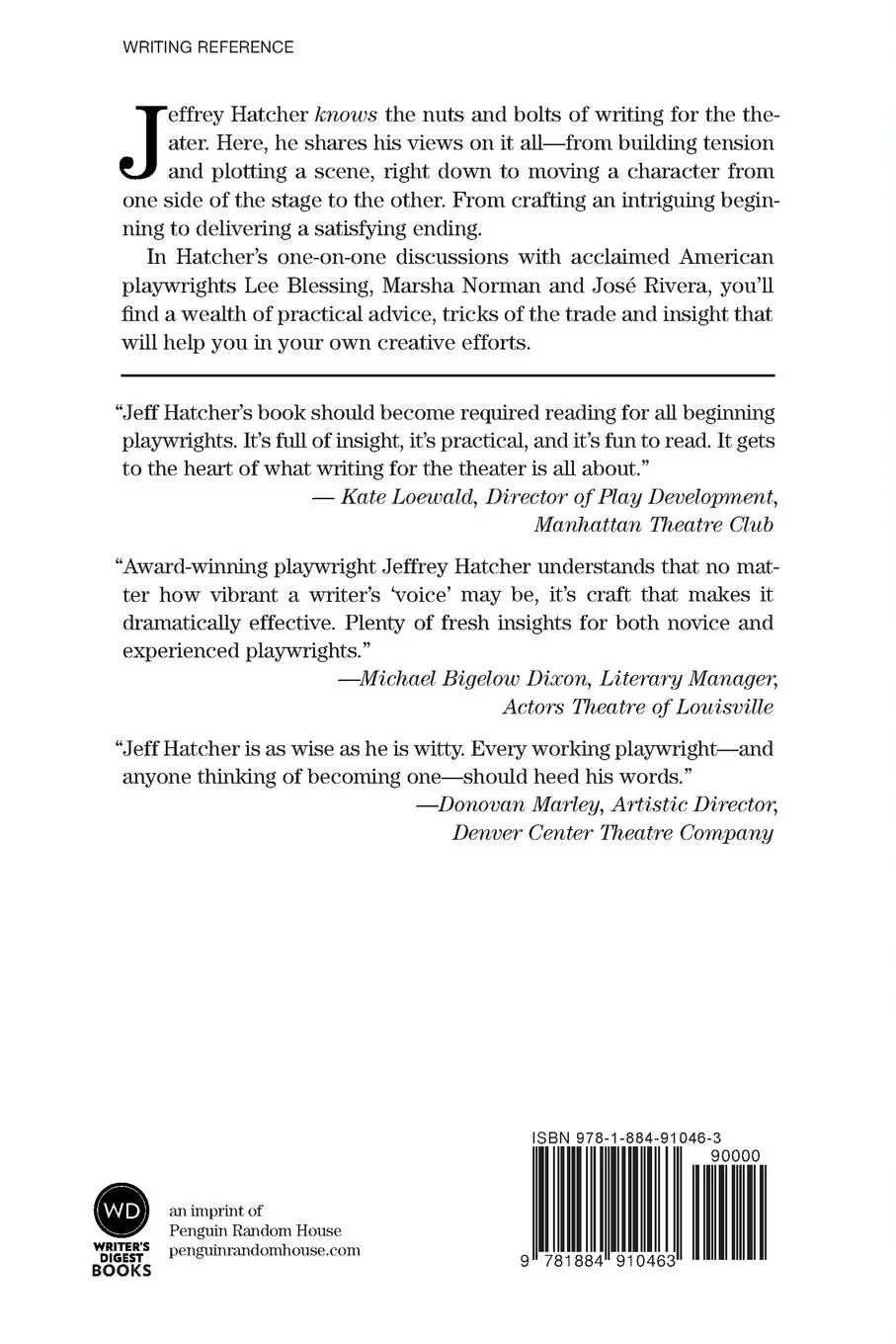Rückseite: 9781884910463 | The Art and Craft of Playwriting | Jeffery Hatcher | Taschenbuch