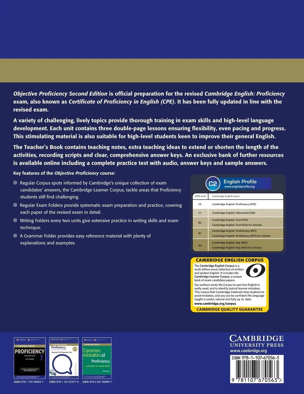 Rückseite: 9781107670563 | Objective Proficiency Teacher's Book | Annette Capel (u. a.) | Buch