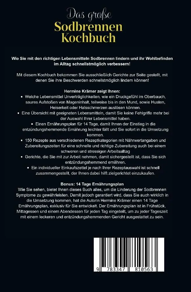 Bild: 9783347810563 | Das große Sodbrennen Kochbuch! Inklusive 14 Tage Ernährungsplan und...