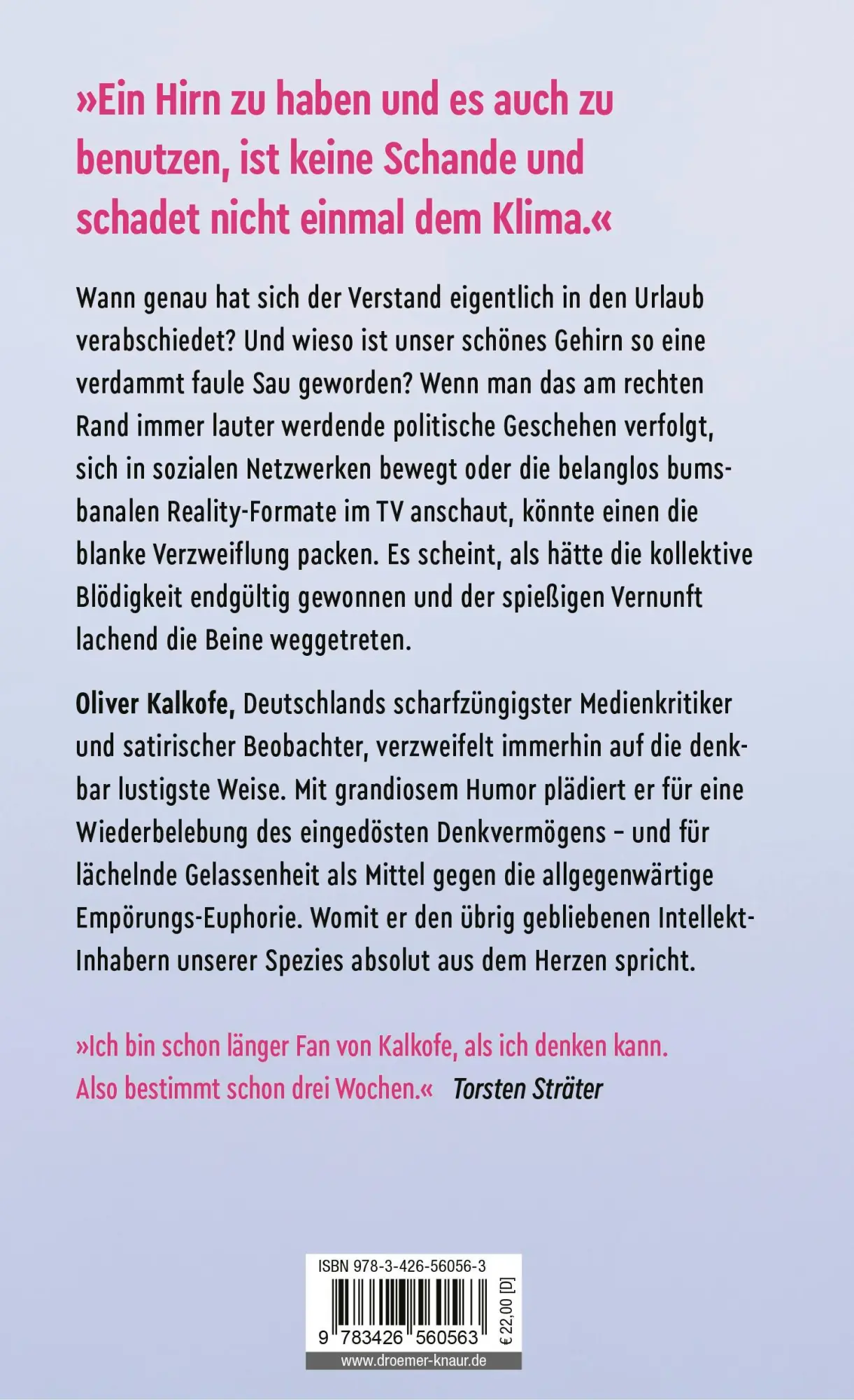 Rückseite: 9783426560563 | Sieg der Blödigkeit | Oliver Kalkofe | Buch | 240 S. | Deutsch | 2024