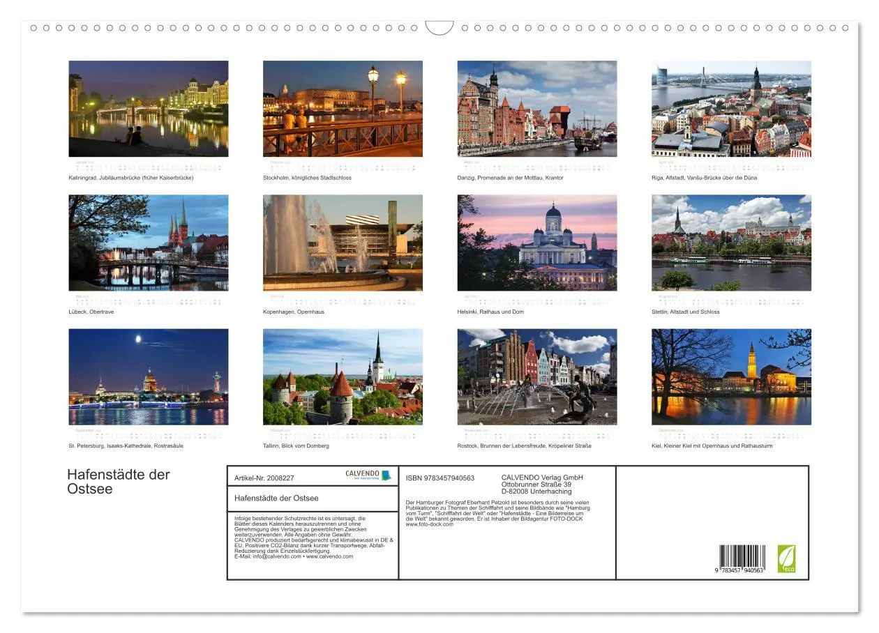Bild: 9783457940563 | Hafenstädte der Ostsee (Wandkalender 2026 DIN A2 quer), CALVENDO...